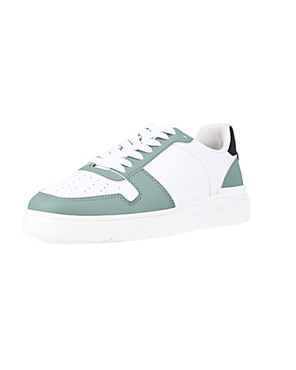 360 degree animation of product Green low top trainers frame-0