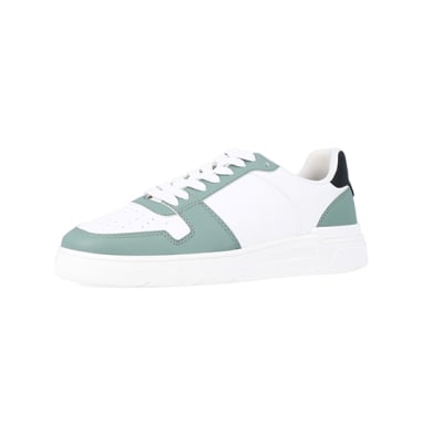 360 degree animation of product Green low top trainers frame-1