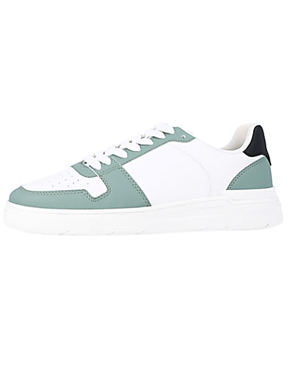 360 degree animation of product Green low top trainers frame-2