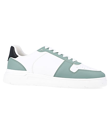 360 degree animation of product Green low top trainers frame-16