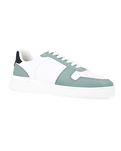360 degree animation of product Green low top trainers frame-17