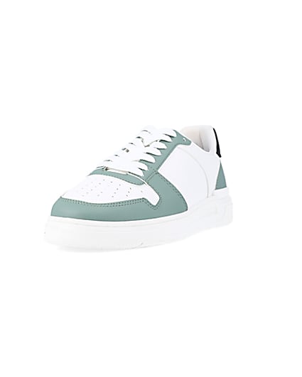 360 degree animation of product Green low top trainers frame-23