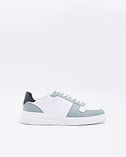 Green low top trainers