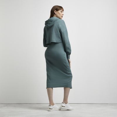 Green maternity dress and jumper set River Island