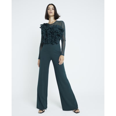 Green mesh deals jumpsuit