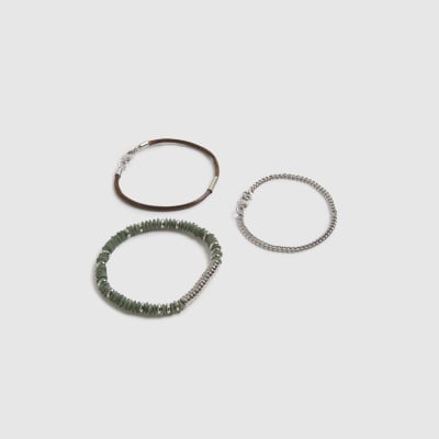 Green Mixed Media Bracelet 3 Pack