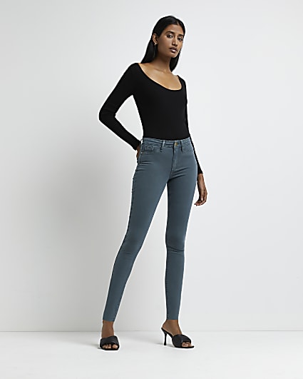 Green Molly mid rise skinny jeans