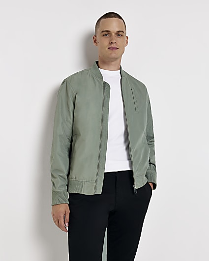 Green multi pocket Bomber jacket