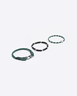 Green multipack of 3 cord bracelet