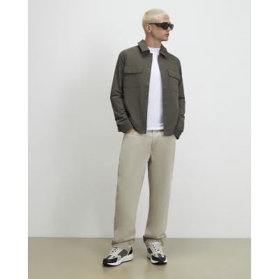 Green Muscle Fit Snap Front Shacket