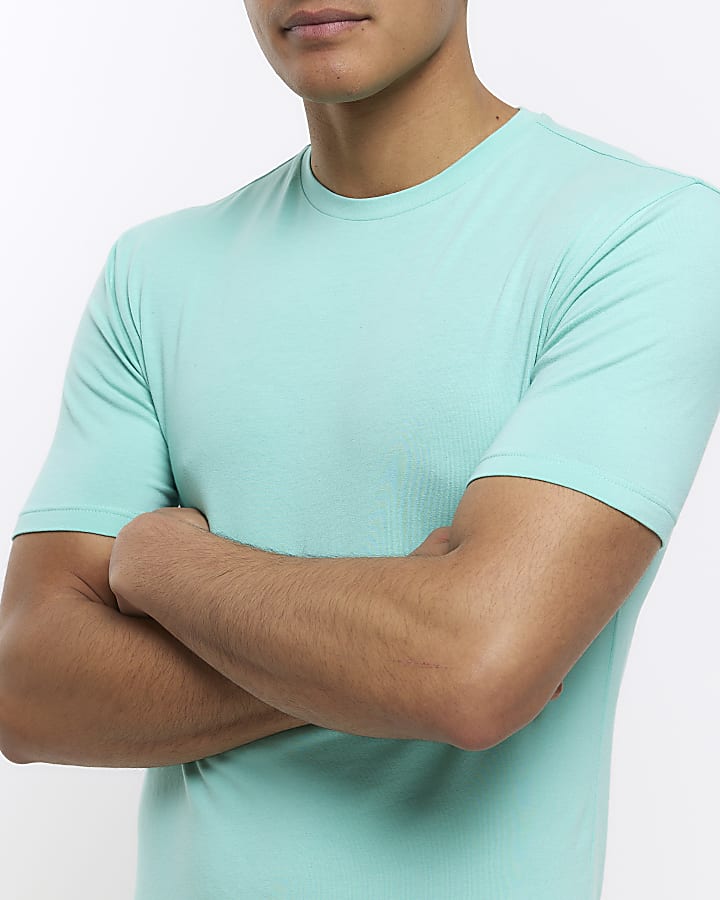 Green muscle fit t-shirt