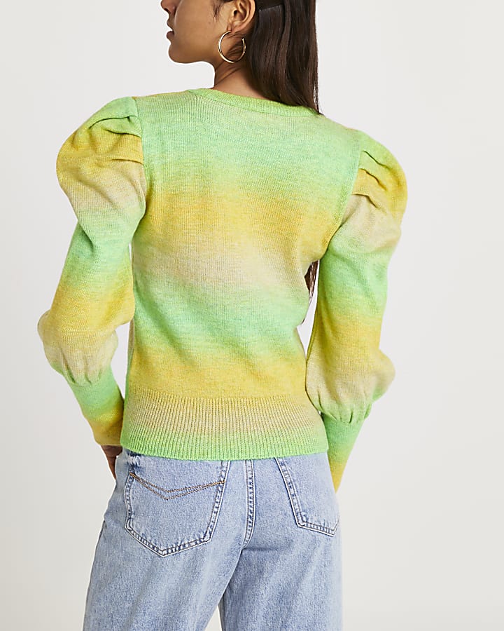 Green ombre knitted jumper