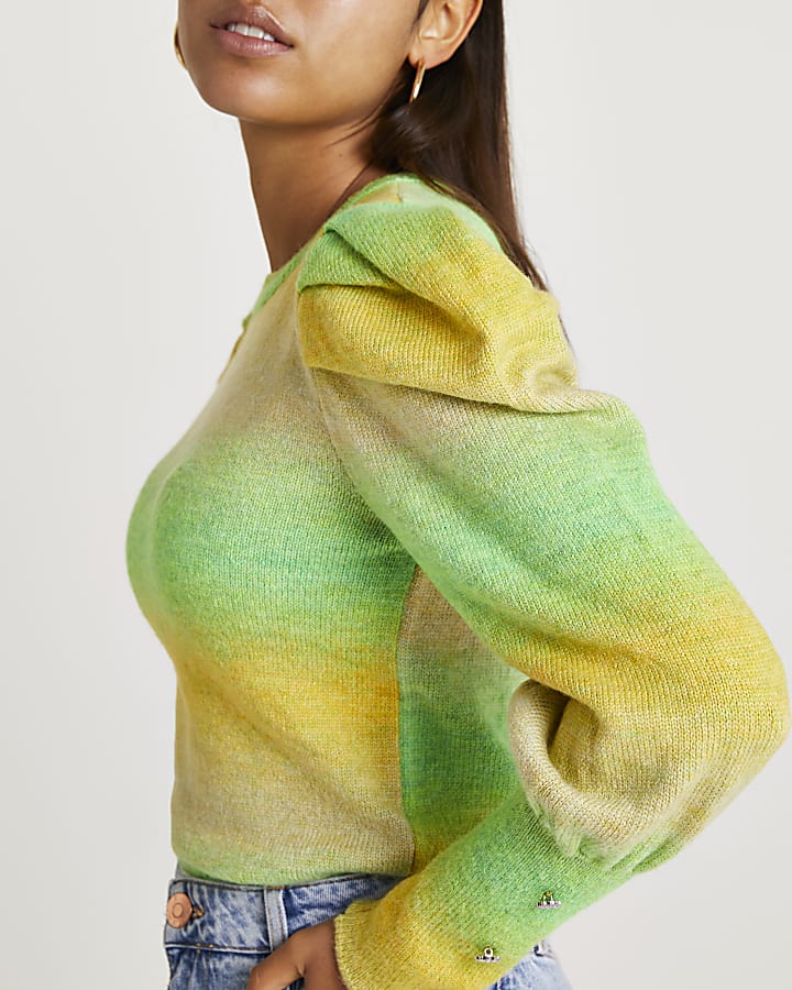 Green ombre knitted jumper