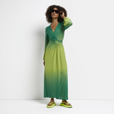 green wrap maxi