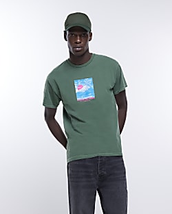 Green oversized fit graphic t-shirt