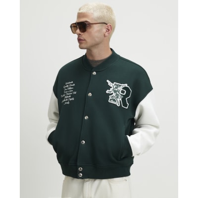 Green Oversized Fit Rennes Bomber Jacket