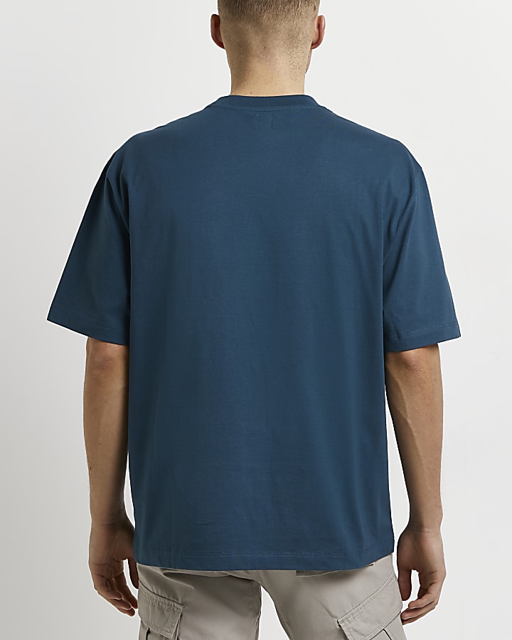 Green oversized fit seam t-shirt