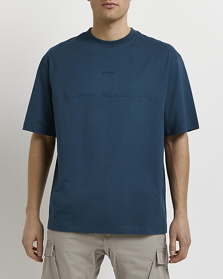 Green oversized fit seam t-shirt