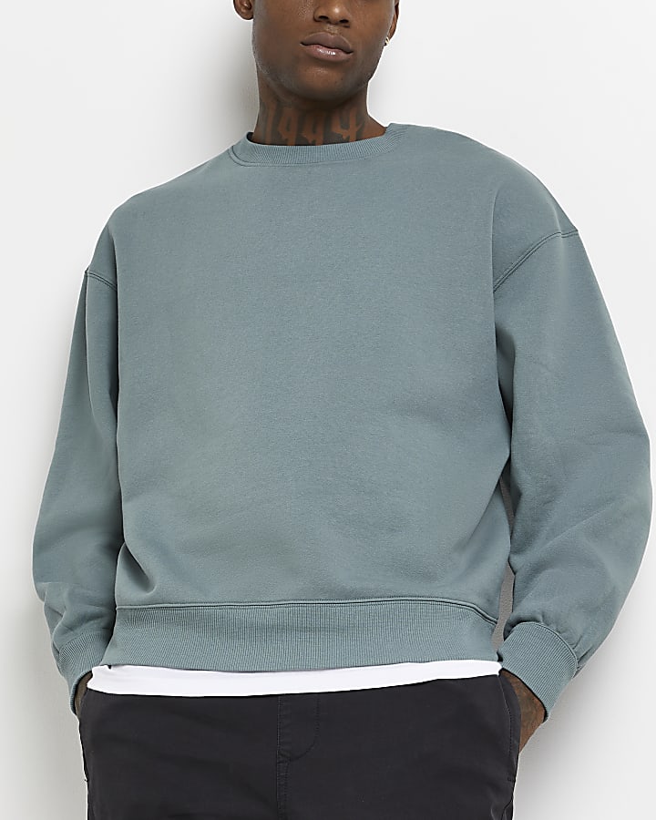 Green oversized fit sweatshirt
