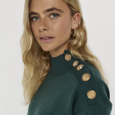 Green oversized jumper River Island