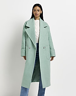 Green oversized longline coat