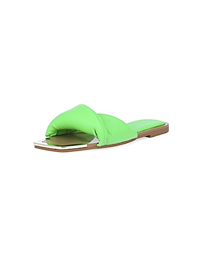 360 degree animation of product Green padded cross over sandals frame-0
