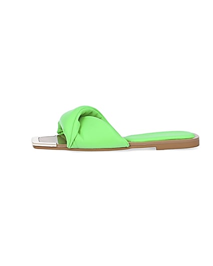 360 degree animation of product Green padded cross over sandals frame-3