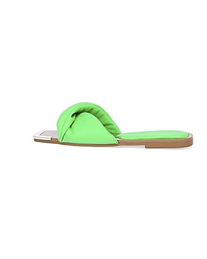 360 degree animation of product Green padded cross over sandals frame-4