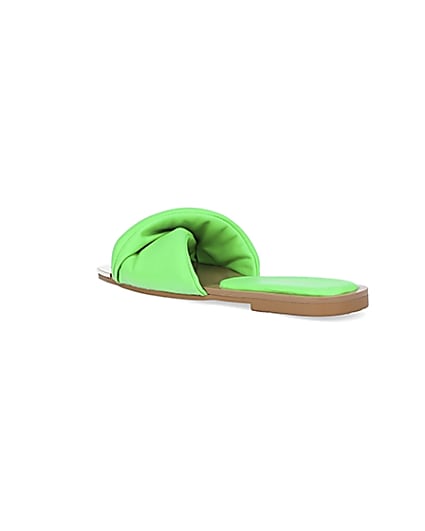 360 degree animation of product Green padded cross over sandals frame-6