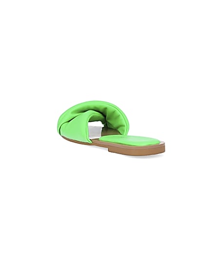 360 degree animation of product Green padded cross over sandals frame-7