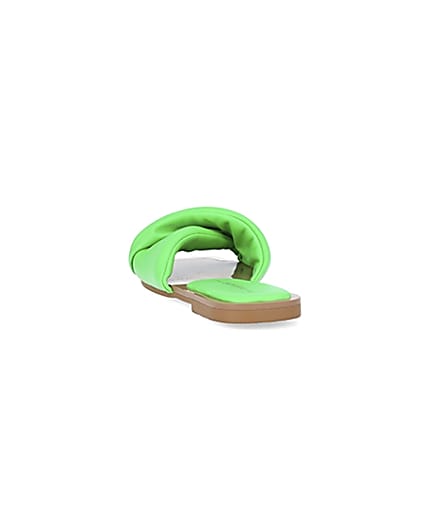 360 degree animation of product Green padded cross over sandals frame-8