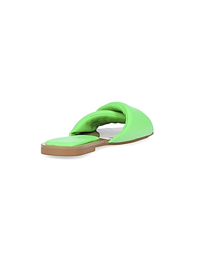 360 degree animation of product Green padded cross over sandals frame-11