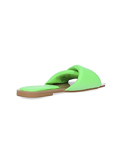 360 degree animation of product Green padded cross over sandals frame-12