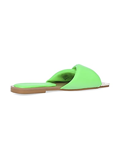 360 degree animation of product Green padded cross over sandals frame-13