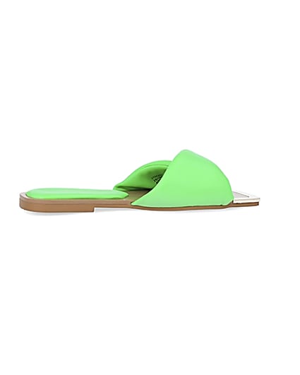 360 degree animation of product Green padded cross over sandals frame-14