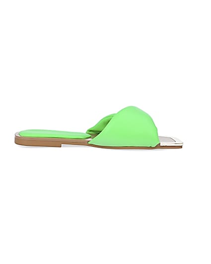 360 degree animation of product Green padded cross over sandals frame-15