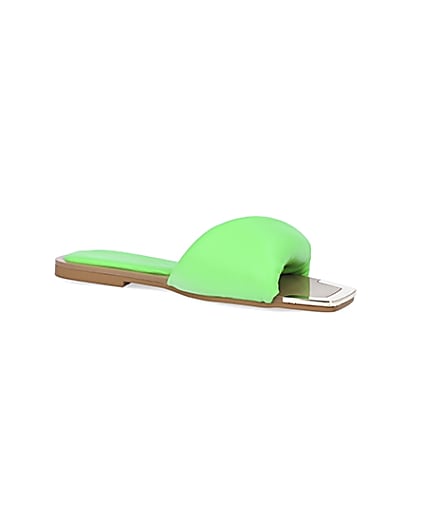 360 degree animation of product Green padded cross over sandals frame-17