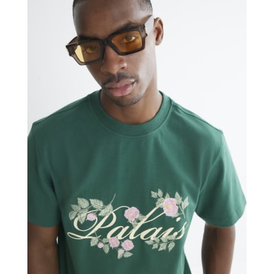 Green Palais Floral Embroidered T-Shirt