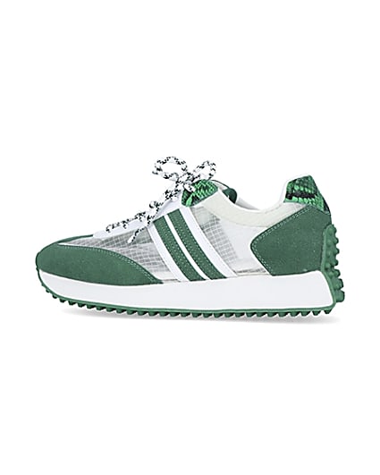 360 degree animation of product Green panelled trainers frame-4