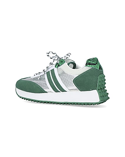 360 degree animation of product Green panelled trainers frame-5