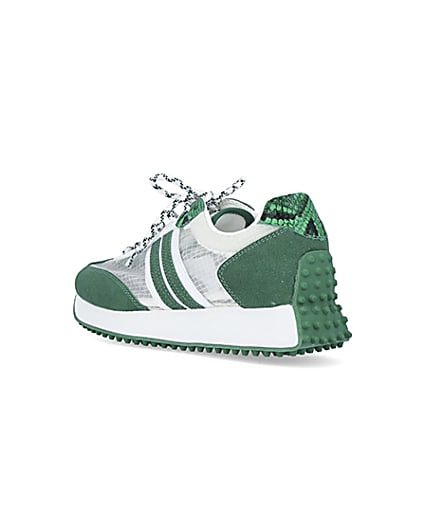 360 degree animation of product Green panelled trainers frame-6