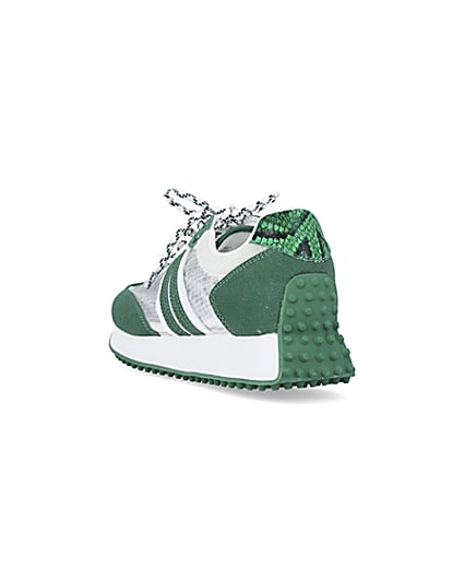 360 degree animation of product Green panelled trainers frame-7