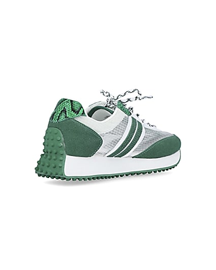 360 degree animation of product Green panelled trainers frame-12