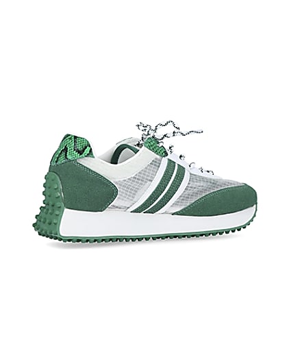 360 degree animation of product Green panelled trainers frame-13