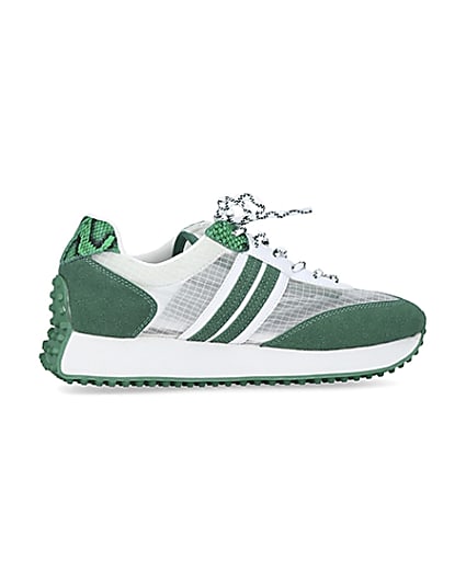 360 degree animation of product Green panelled trainers frame-14