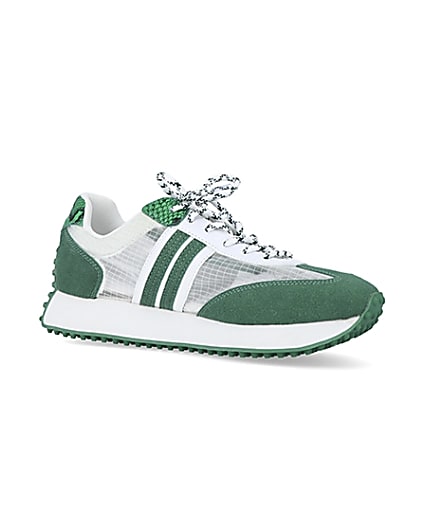 360 degree animation of product Green panelled trainers frame-17