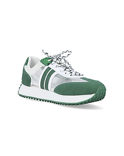 360 degree animation of product Green panelled trainers frame-18