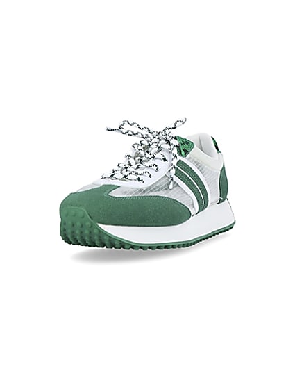 360 degree animation of product Green panelled trainers frame-23