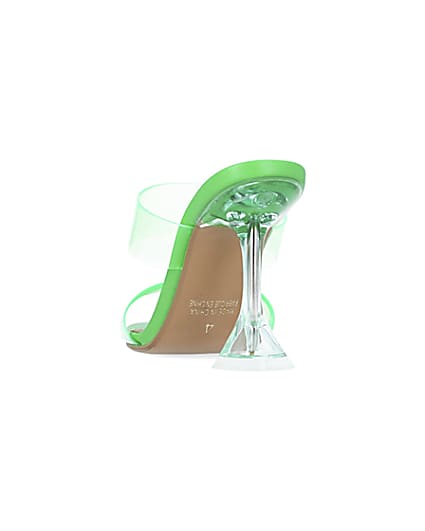 360 degree animation of product Green perspex heeled mules frame-8