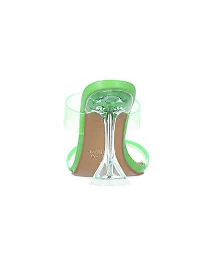 360 degree animation of product Green perspex heeled mules frame-9